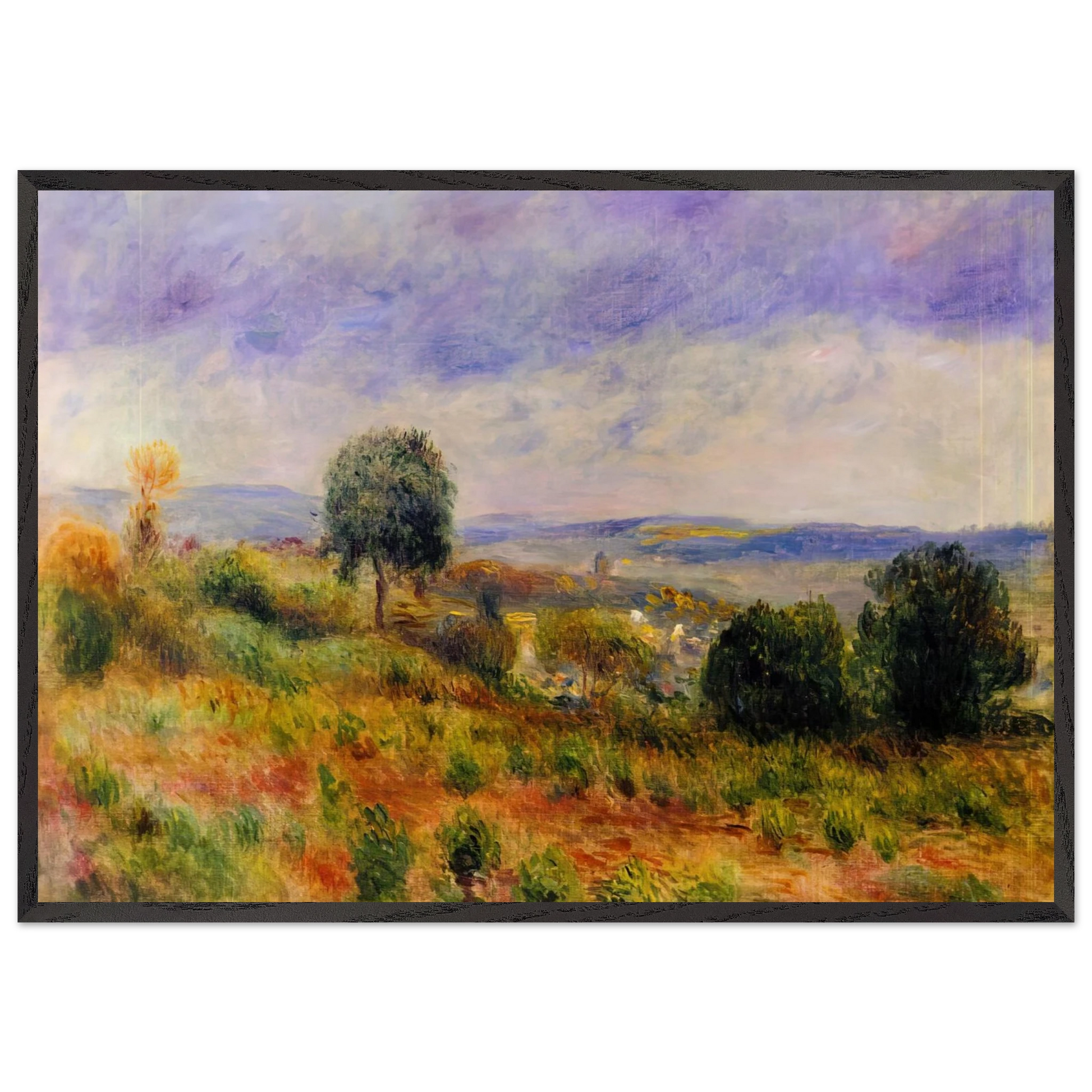 Landscape Auvers sur Oise - Pierre-Auguste Renoir Framed Art Print – Black Wooden Frame - Default Title - -Framed Art Print