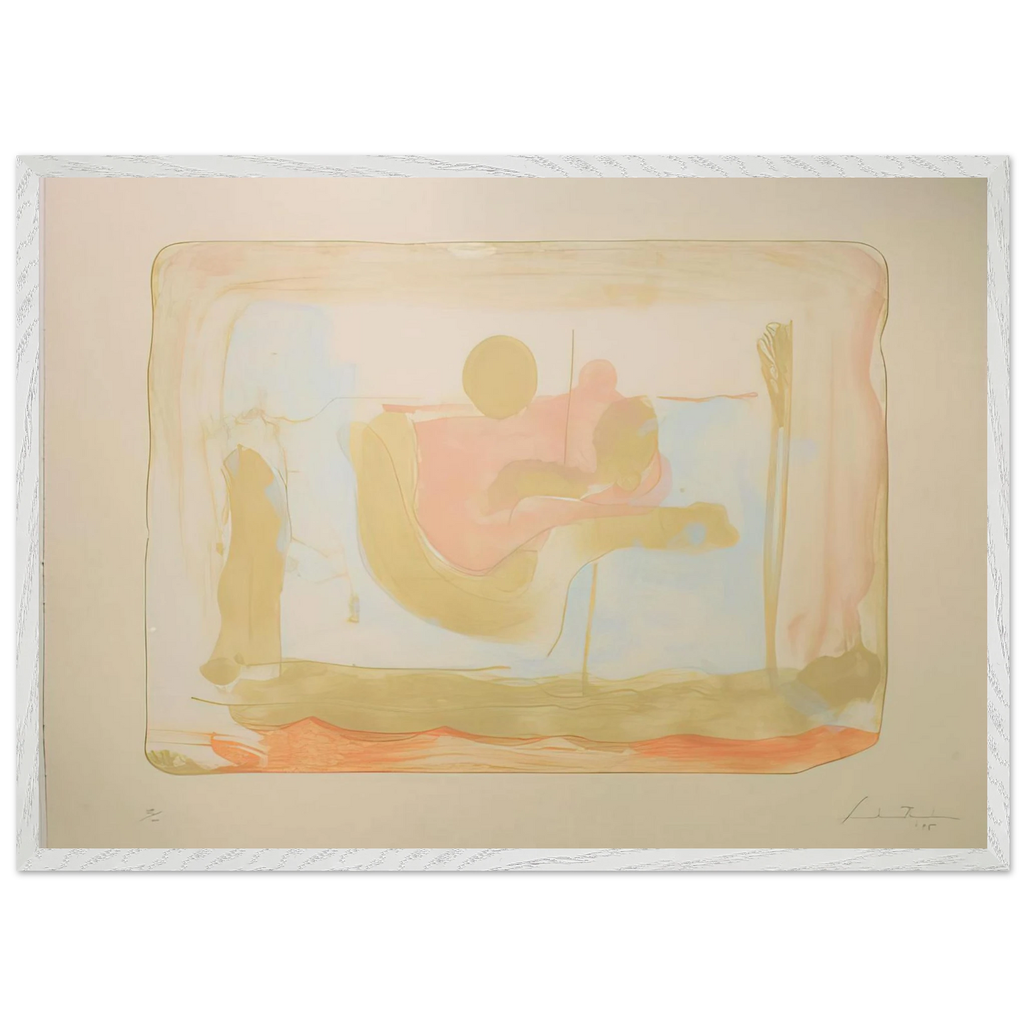 Helen Frankenthaler - Reflections I - 1995 Wall art - A1 (59.4 x 84.1  cm) - Premium Wooden Framed Poster With Fine Art Paper - White frame