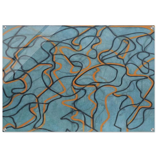 Letter About Rocks #3, Blue Ground - 2010 - Brice Marden Acrylic Print - 70x100 cm / 28x40″ inches