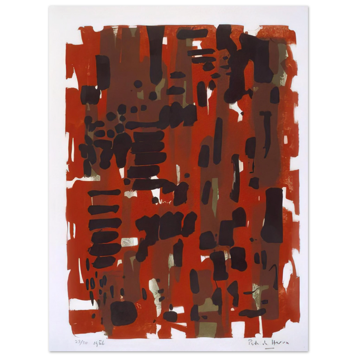 Patrick Heron - Red Garden - 1956  75x100 cm / 30x40inches Fine Art Poster