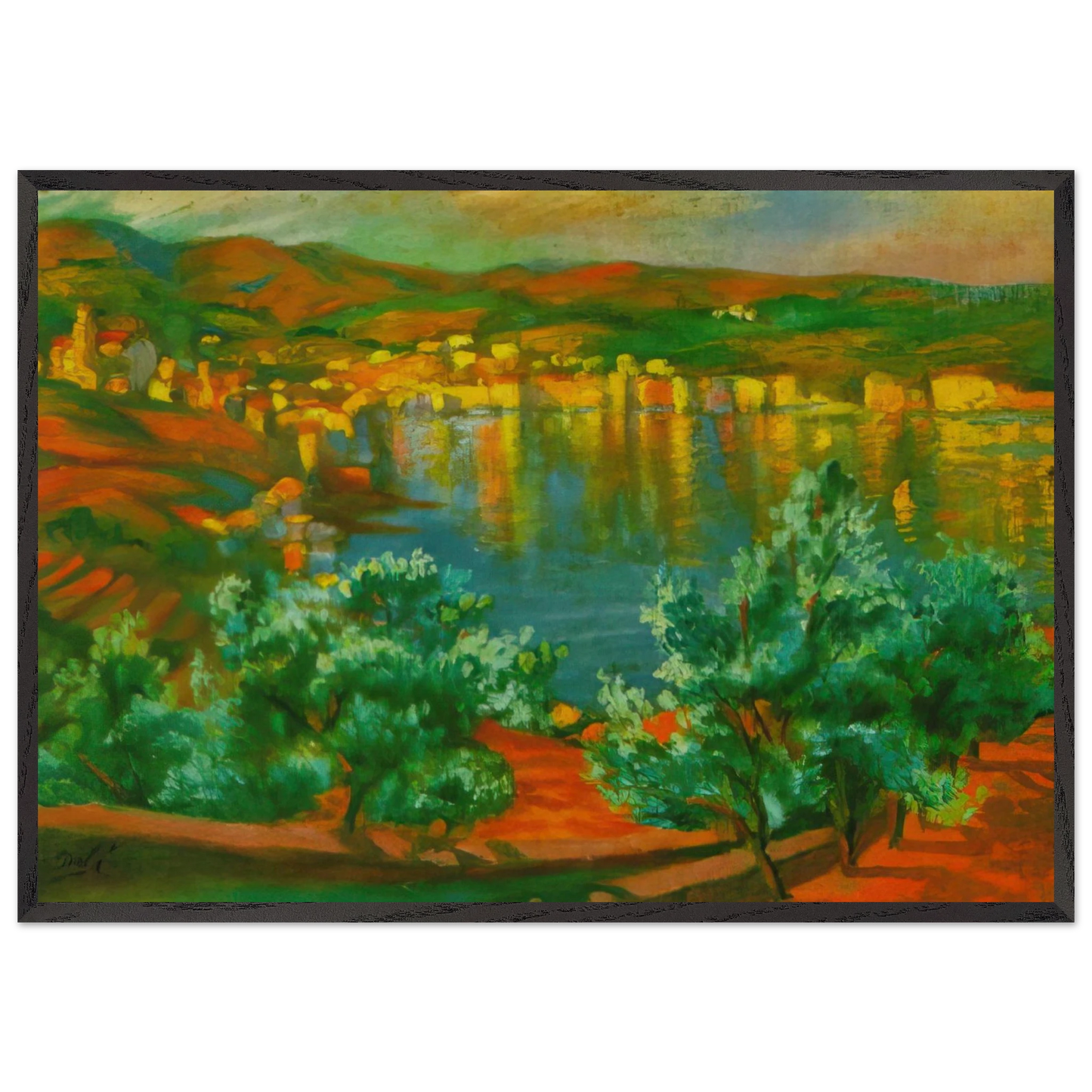 FESTIVAL OF ST LUCIA AT VILLAMALLA - Salvador Dali Framed Art Print – Black Wooden Frame - Default Title - -Framed Art Print