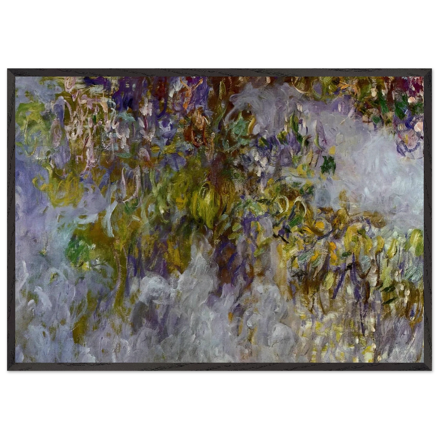Wisteria left half - claude monet Framed Art Print – Black Wooden Frame - Default Title - -Framed Art Print
