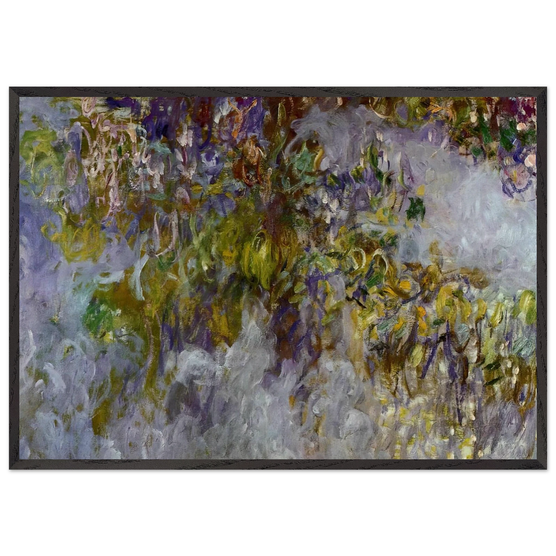 Wisteria left half - claude monet Framed Art Print – Black Wooden Frame - Default Title - -Framed Art Print