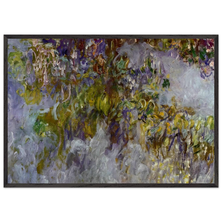 Wisteria left half - claude monet 70x100 cm / 28x40 inches Framed Art Print – Black Wooden Frame