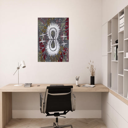 Eagle Dreaming - 1997 - Clifford Possum Tjapaltjarri Brushed Aluminum Print - 70x100 cm / 28x40 inches | Clifford Possum Tjapaltjarri Aluminum Print | Clifford Possum Tjapaltjarri Prints