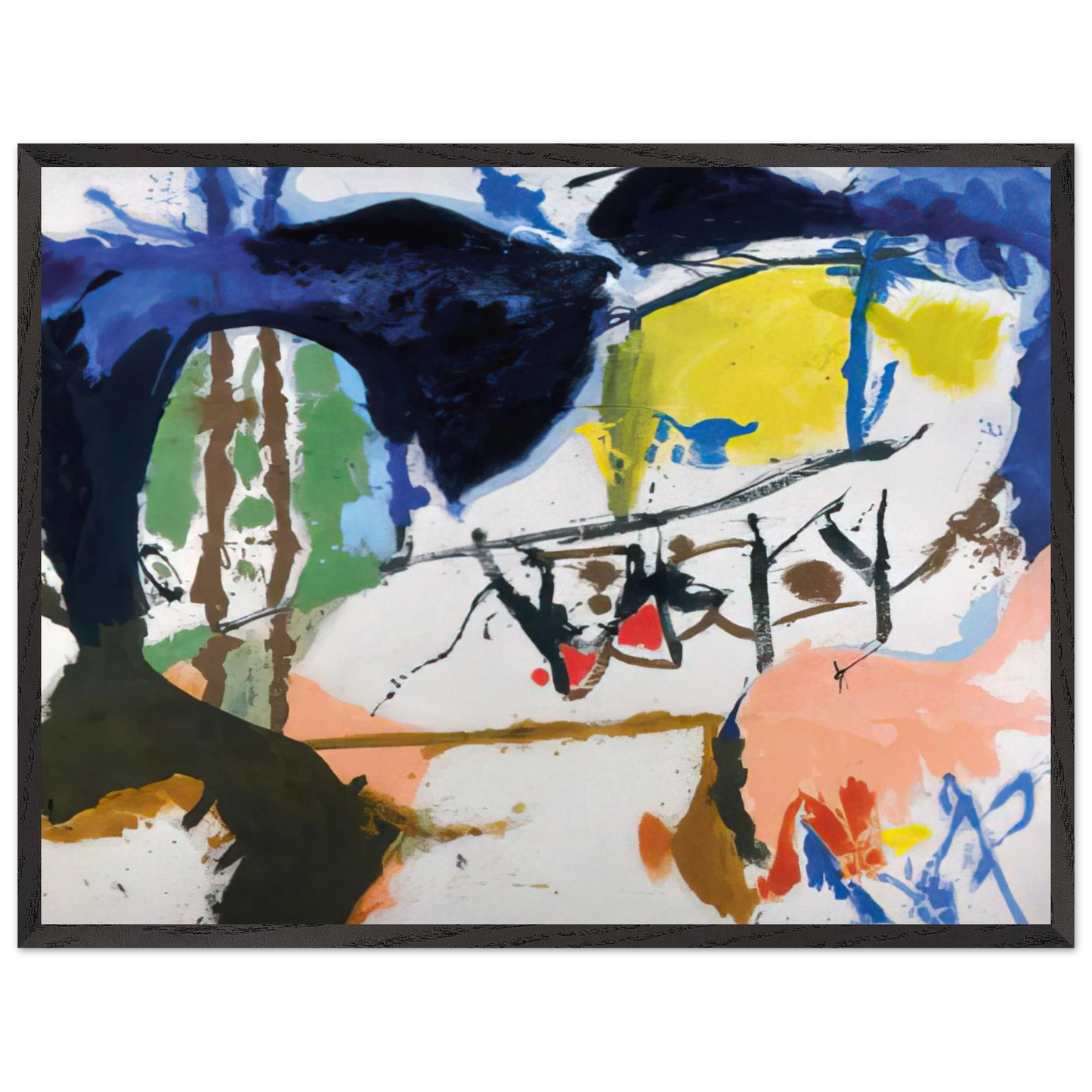 Helen Frankenthaler - Acres - 1959 Wall art - 60x80 cm / 24x32 inches - Premium Wooden Framed Poster With Fine Art Paper - White frame