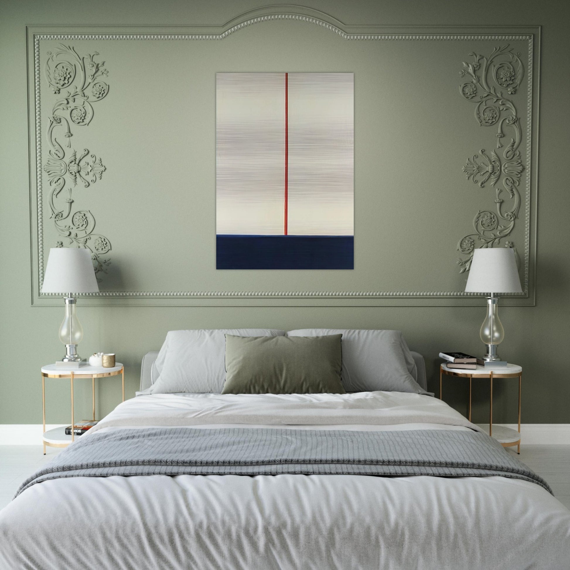 Komposition Blau-Rot auf Weiss - 1965 - Blinky Palermo Brushed Aluminum Print - 70x100 cm / 28x40 inches | Blinky Palermo Aluminum Print | Blinky Palermo Prints