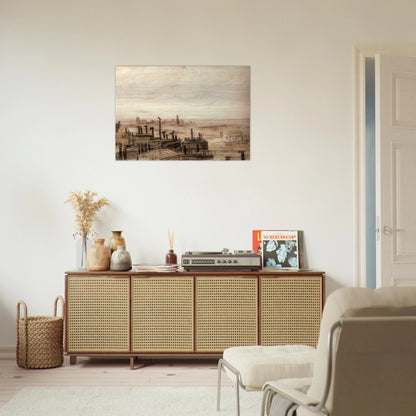 View of Paris, with the Hôtel de Ville and the Tour-Saint-Jacques - Vincent van Gogh Brushed Aluminum Print - 70x100 cm / 28x40 inches | Vincent van Gogh Aluminum Print | Vincent van Gogh Prints