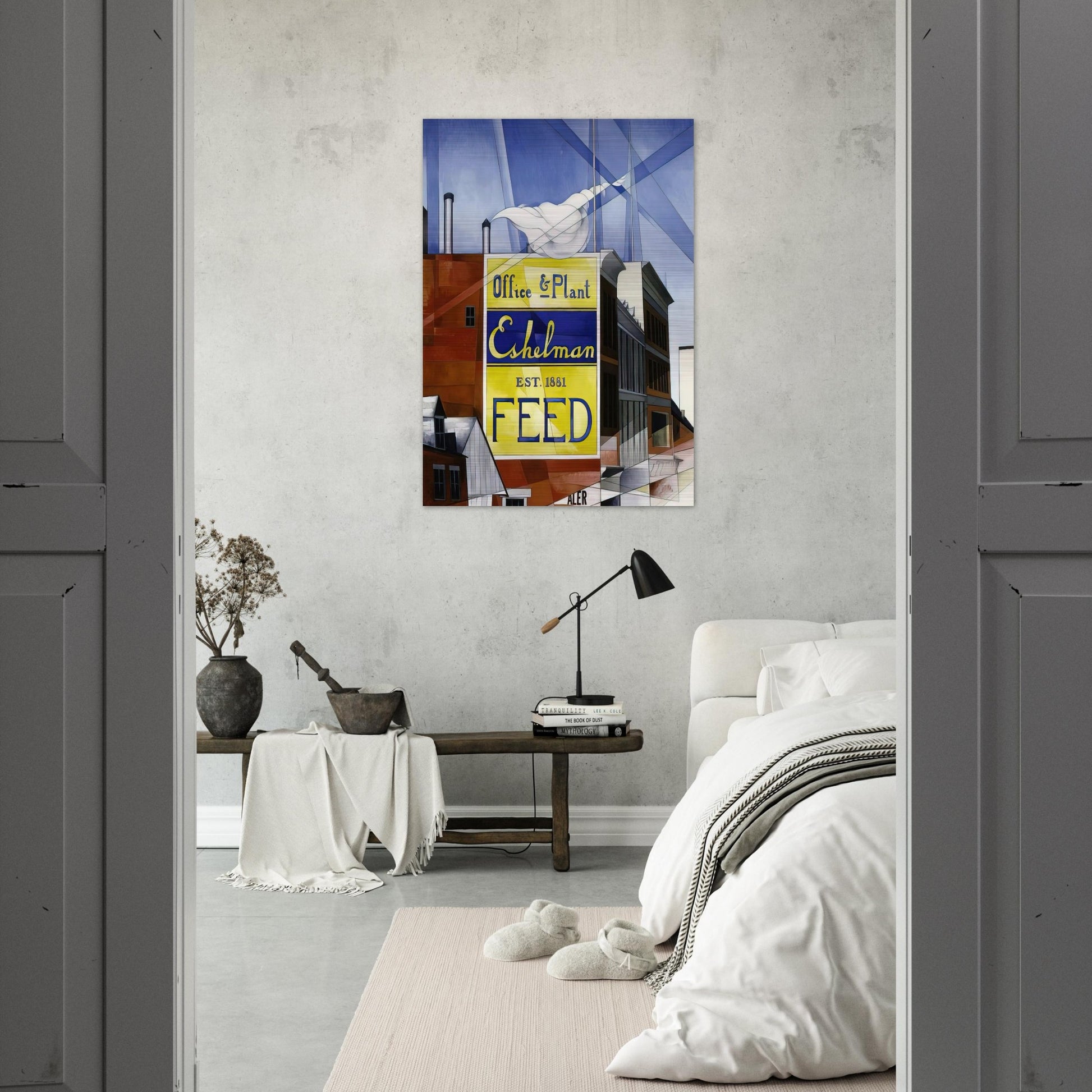 Buildings, Lancaster - 1930 - Charles Demuth Brushed Aluminum Print - 70x100 cm / 28x40 inches | Charles Demuth Aluminum Print | Charles Demuth Prints