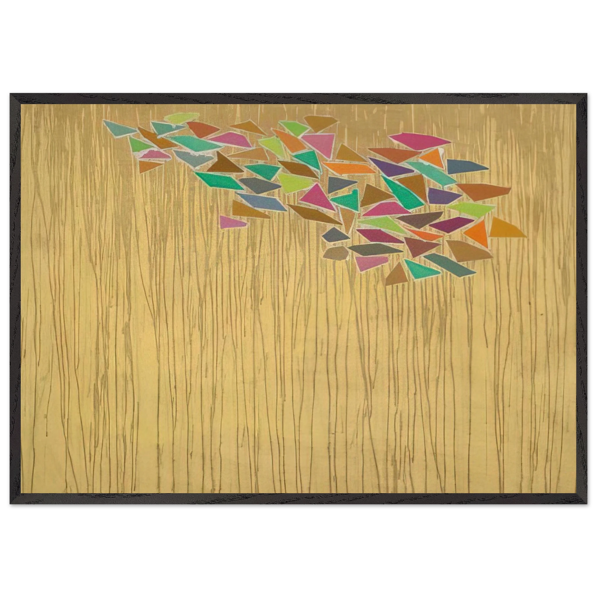 Colors on Tan - 1975 - Robert Goodnough 70x100 cm / 28x40 inches Framed Art Print – Black Wooden Frame