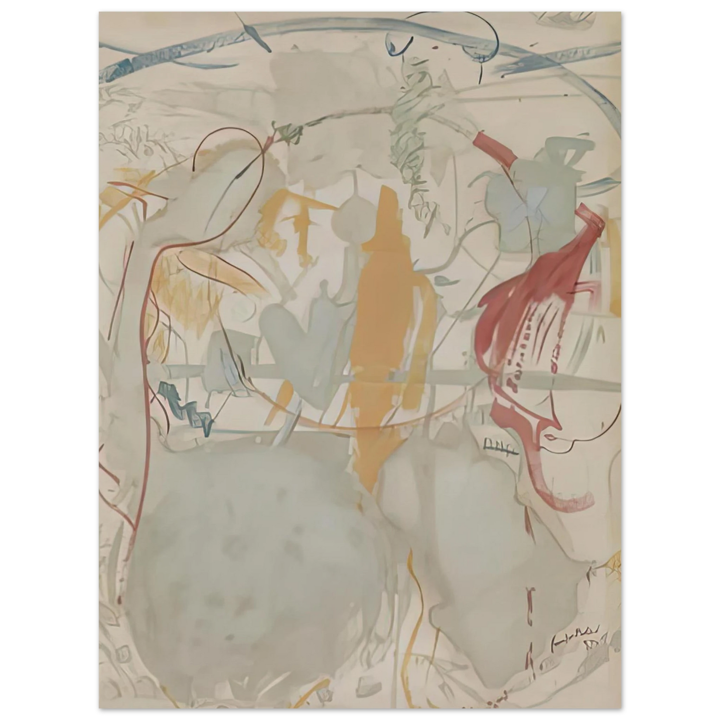 Helen Frankenthaler - Seven Types of Ambiguity, 1957- Wall Art - 30x40 cm / 12x16 inches - Premium Wooden Framed Poster With Fine Art Paper - Wood frame