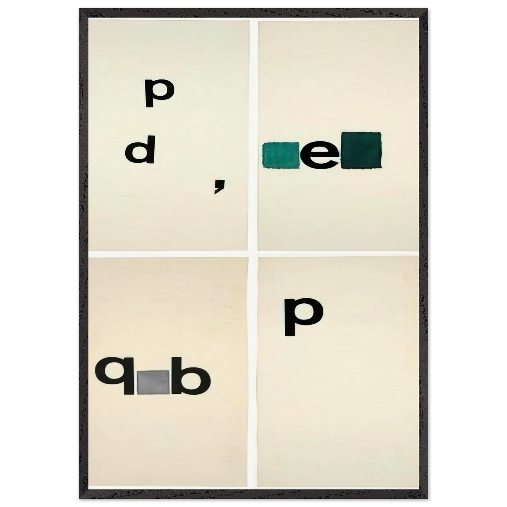 Untitled Toquinho - 1970 - Mira Schendel Framed Art Print – Black Wooden Frame - Default Title - -Framed Art Print