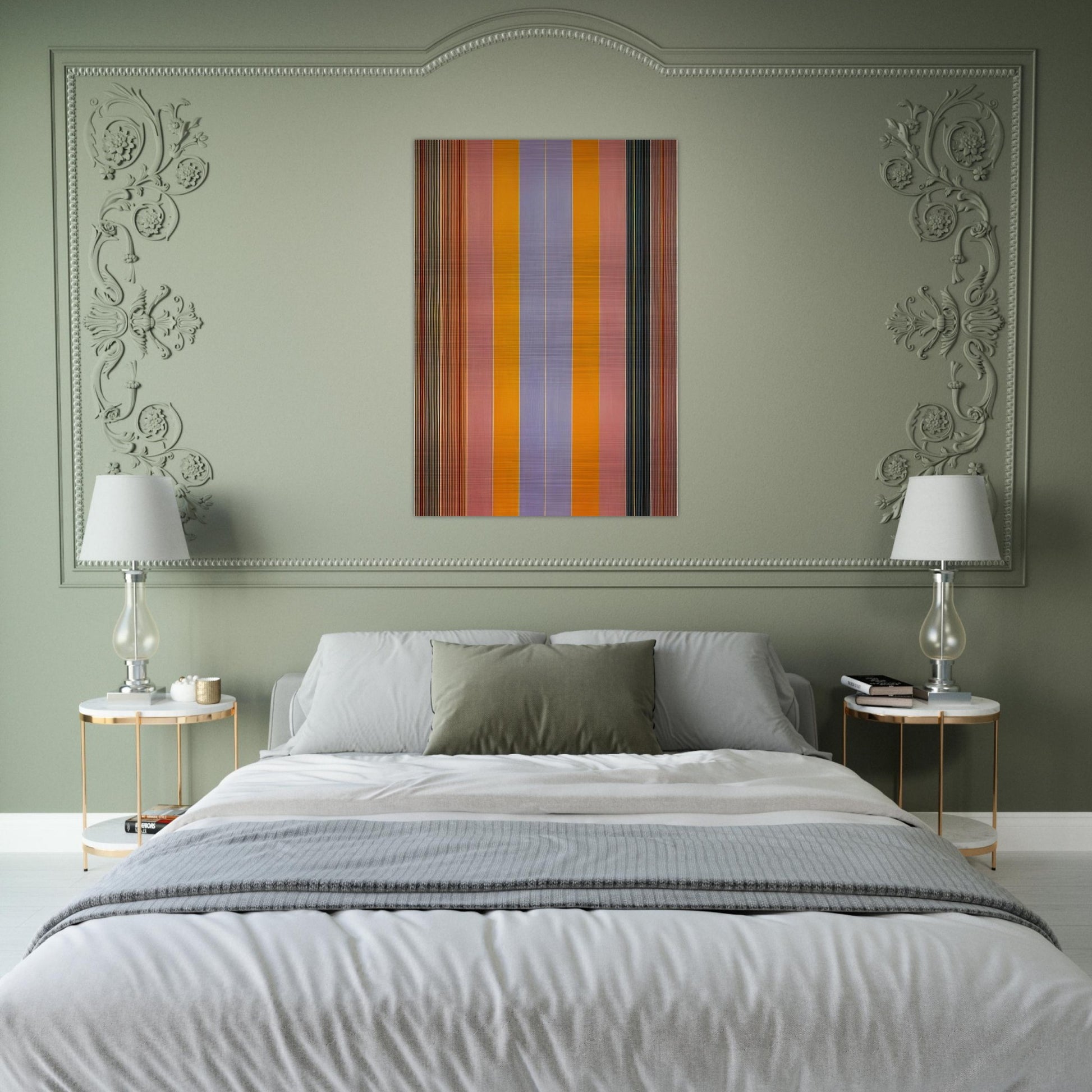 Blue Broad Jump - 1960 - Gene Davis Brushed Aluminum Print - 70x100 cm / 28x40 inches | Gene Davis Aluminum Print | Gene Davis Prints