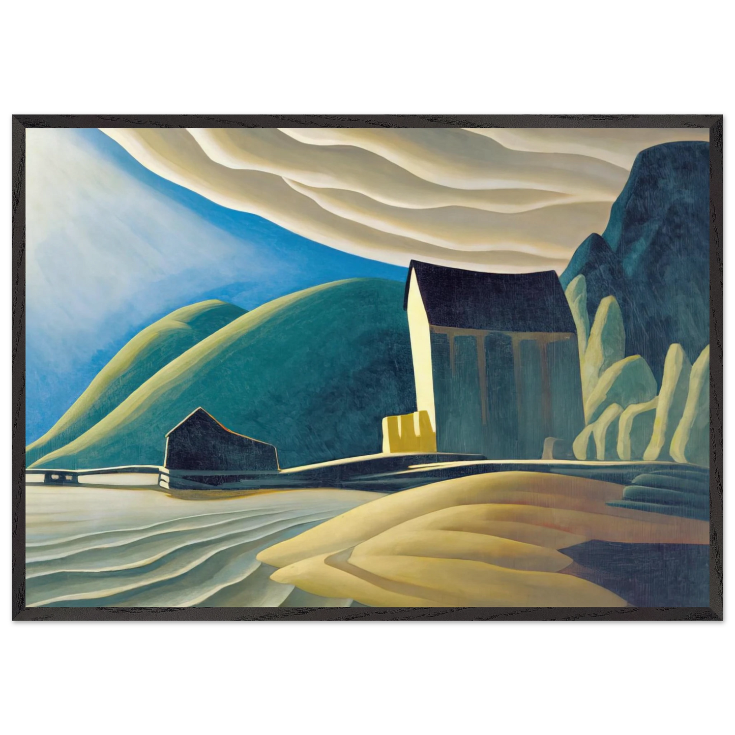 Ice House Coldwell Lake Superior - 1923 - Lawren Harris Framed Art Print – Black Wooden Frame - Default Title - -Framed Art Print