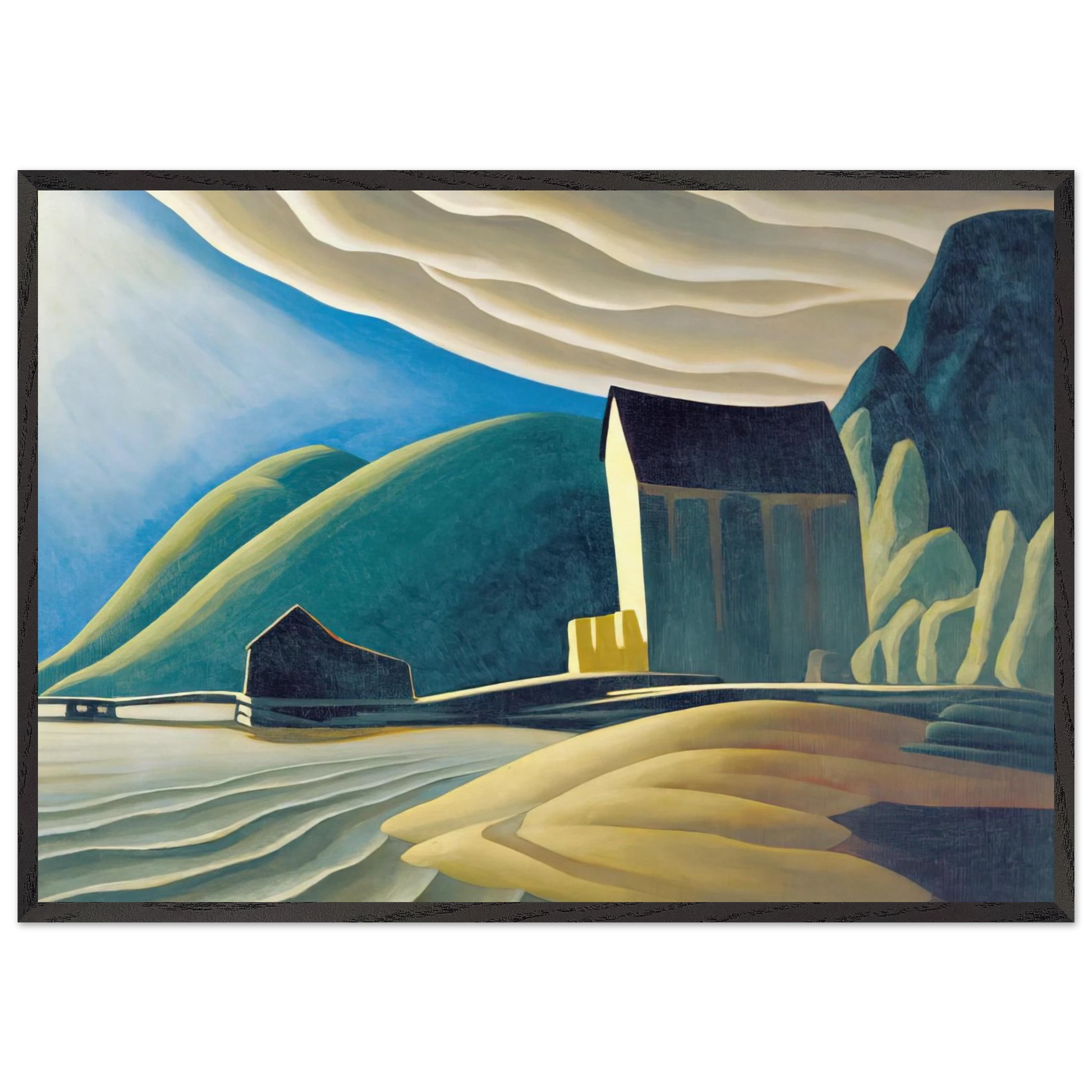 Ice House Coldwell Lake Superior - 1923 - Lawren Harris Framed Art Print – Black Wooden Frame - Default Title - -Framed Art Print
