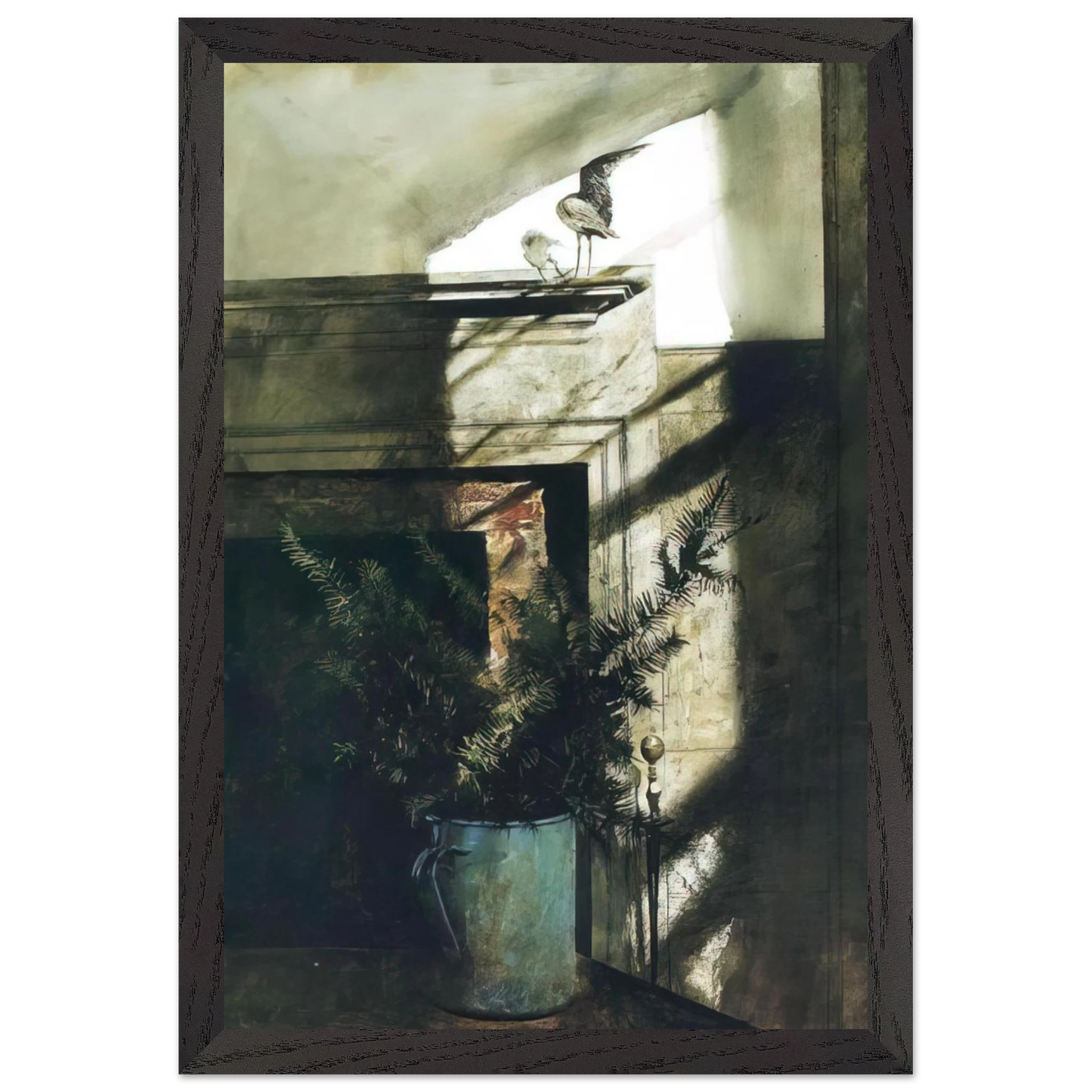 Andrew Wyeth - BIRD IN THE HOUSE Wall Art - 60x80 cm / 24x32 inches - Premium Wooden Framed Poster With Fine Art Paper - Wood frame
