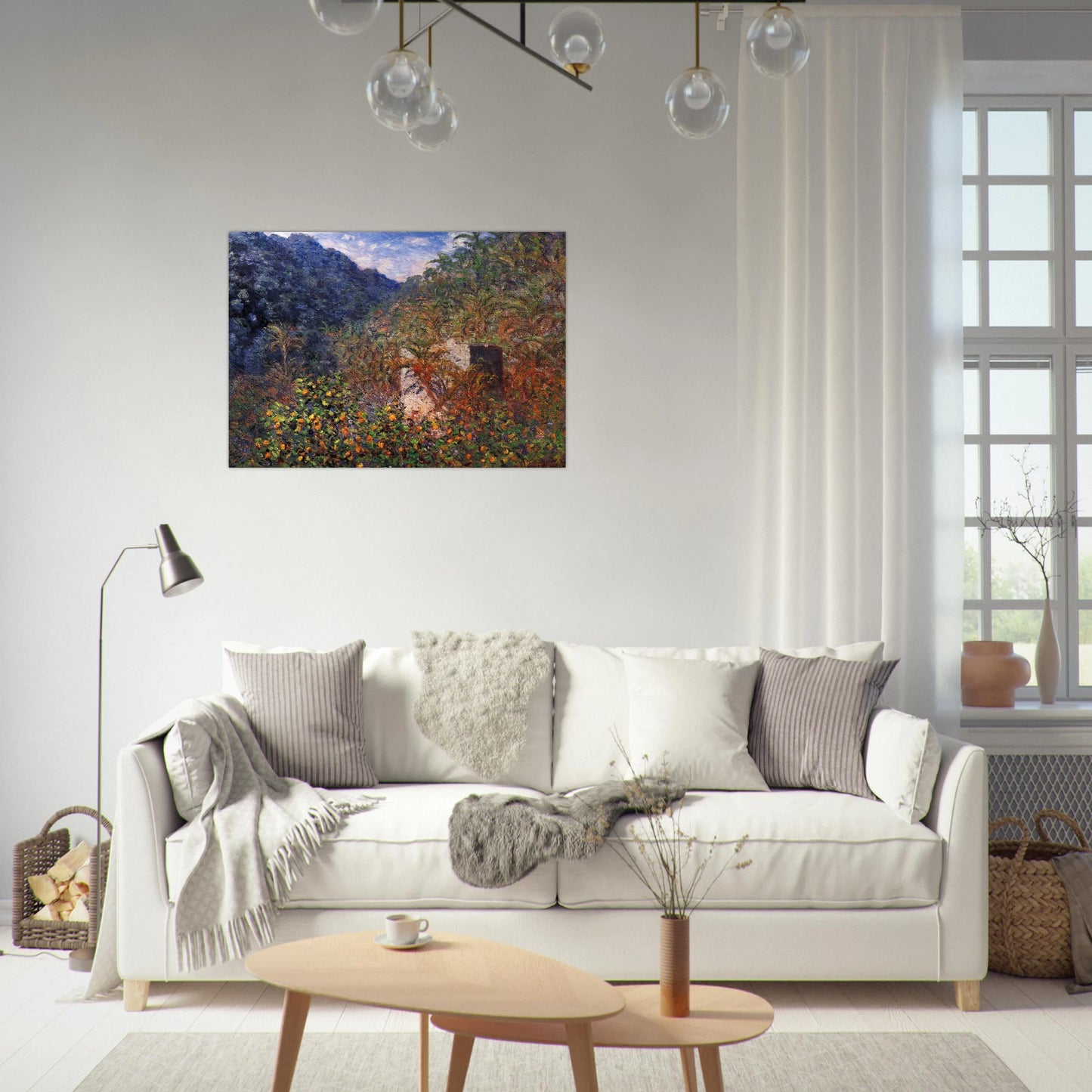 The Valley of Sasso, Blue Effect - claude monet Brushed Aluminum Print - 70x100 cm / 28x40 inches | claude monet Aluminum Print | claude monet Prints