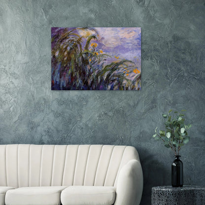 Yellow Irises - claude monet Brushed Aluminum Print - 70x100 cm / 28x40 inches | claude monet Aluminum Print | claude monet Prints