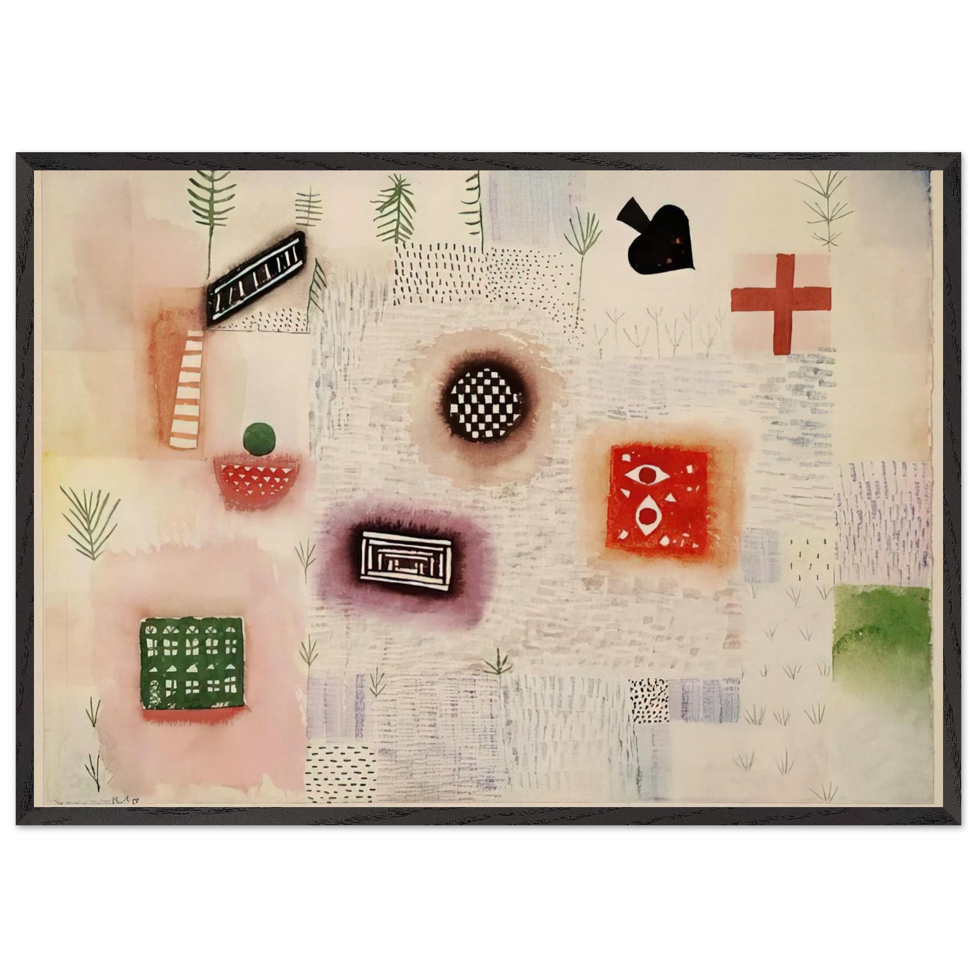 PLACE SIGNS 1926 - Paul Klee Framed Art Print – Black Wooden Frame - Default Title - -Framed Art Print