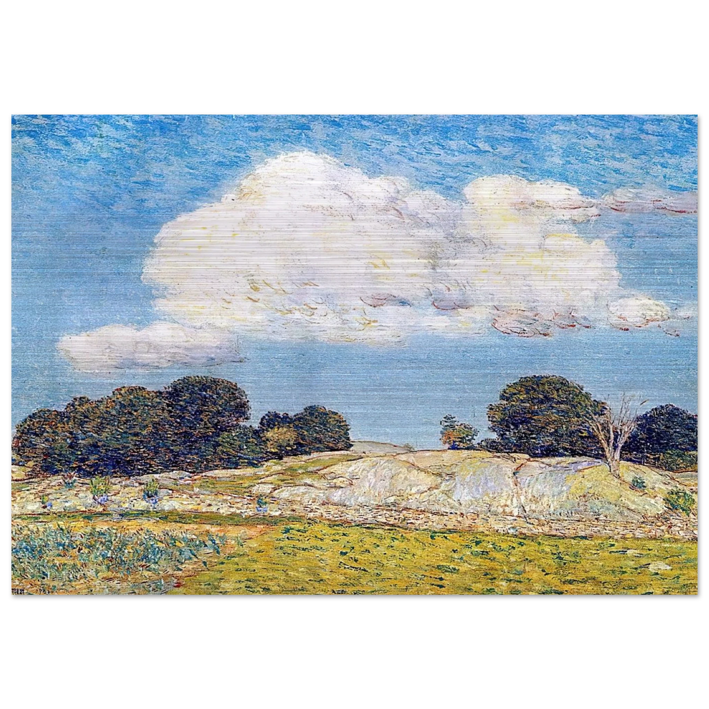 Dragon Cloud, Old Lyme - Childe Hassam Brushed Aluminum Print - 70x100 cm / 28x40 inches | Childe Hassam Aluminum Print | Childe Hassam Prints