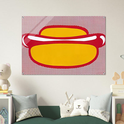 HOT DOG 1964 - Roy Lichtenstein Acrylic Print - 70x100 cm / 28x40″ inches | Roy Lichtenstein Wall Art | Roy Lichtenstein Prints