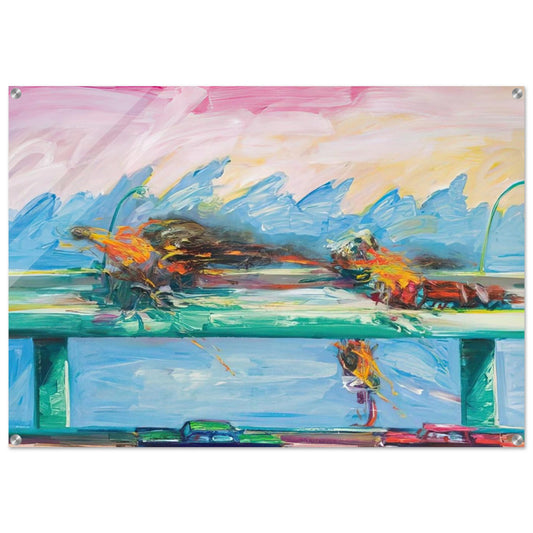 Crash in Phthalo Green - 1984 - Carlos Almaraz Acrylic Print - 70x100 cm / 28x40″ inches