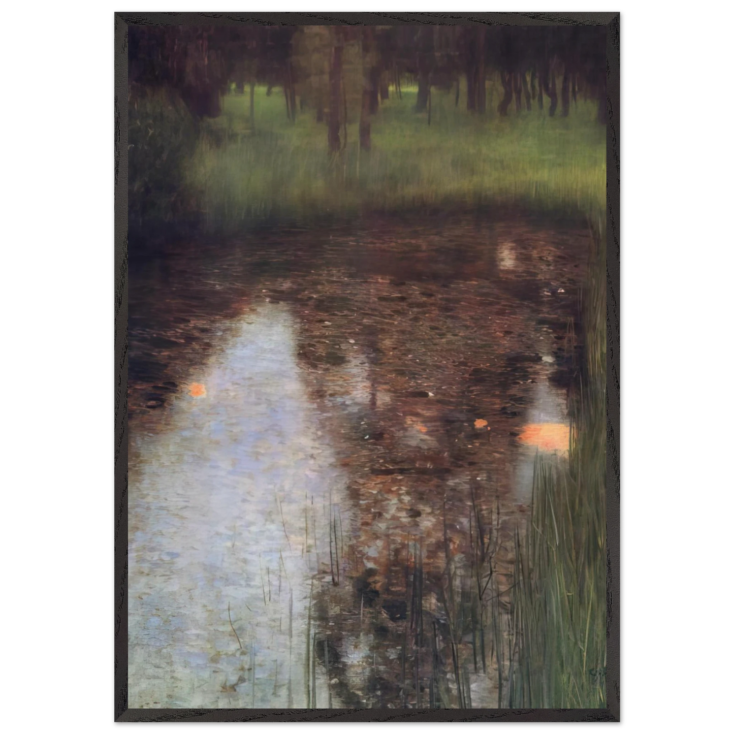 THE SWAMP 1900 - Gustav Klimt Framed Art Print – Black Wooden Frame - Default Title - -Framed Art Print