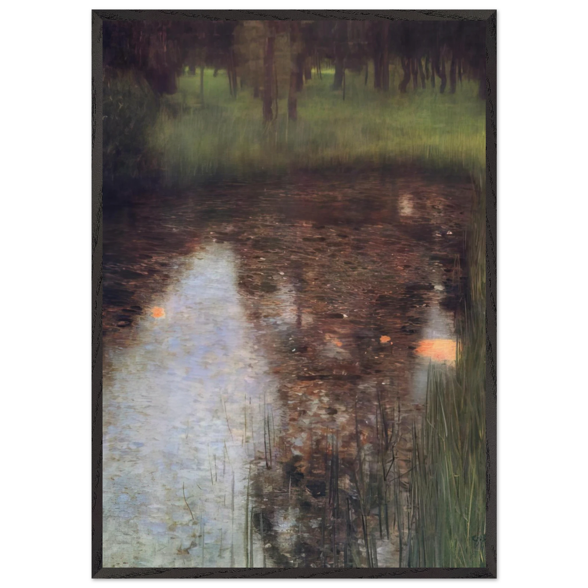 THE SWAMP 1900 - Gustav Klimt Framed Art Print – Black Wooden Frame - Default Title - -Framed Art Print