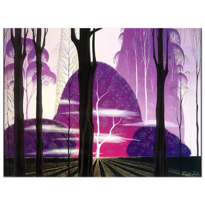 Eyvind Earle - Purple Dawn  75x100 cm / 30x40inches Fine Art Poster