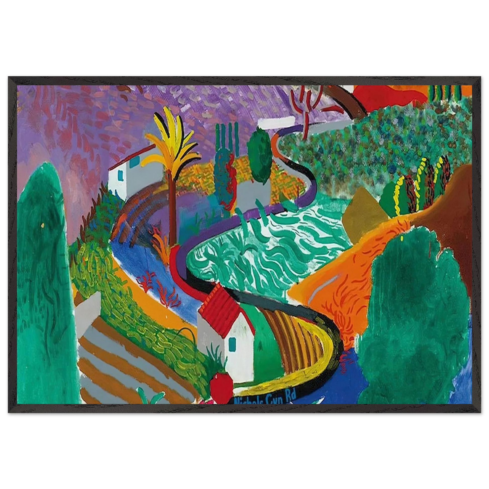 David Hockney N22 - David Hockney 70x100 cm / 28x40 inches Framed Art Print – Black Wooden Frame | David Hockney Art | Artwork by David Hockney