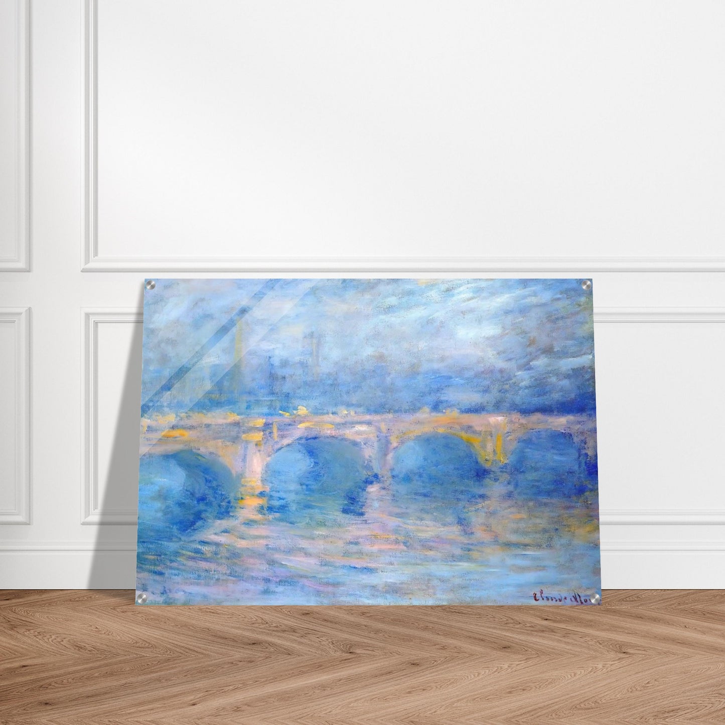 Waterloo Bridge at Sunset, Pink Effect - claude monet Acrylic Print - 70x100 cm / 28x40″ inches