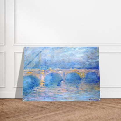 Waterloo Bridge at Sunset, Pink Effect - claude monet Acrylic Print - 70x100 cm / 28x40″ inches