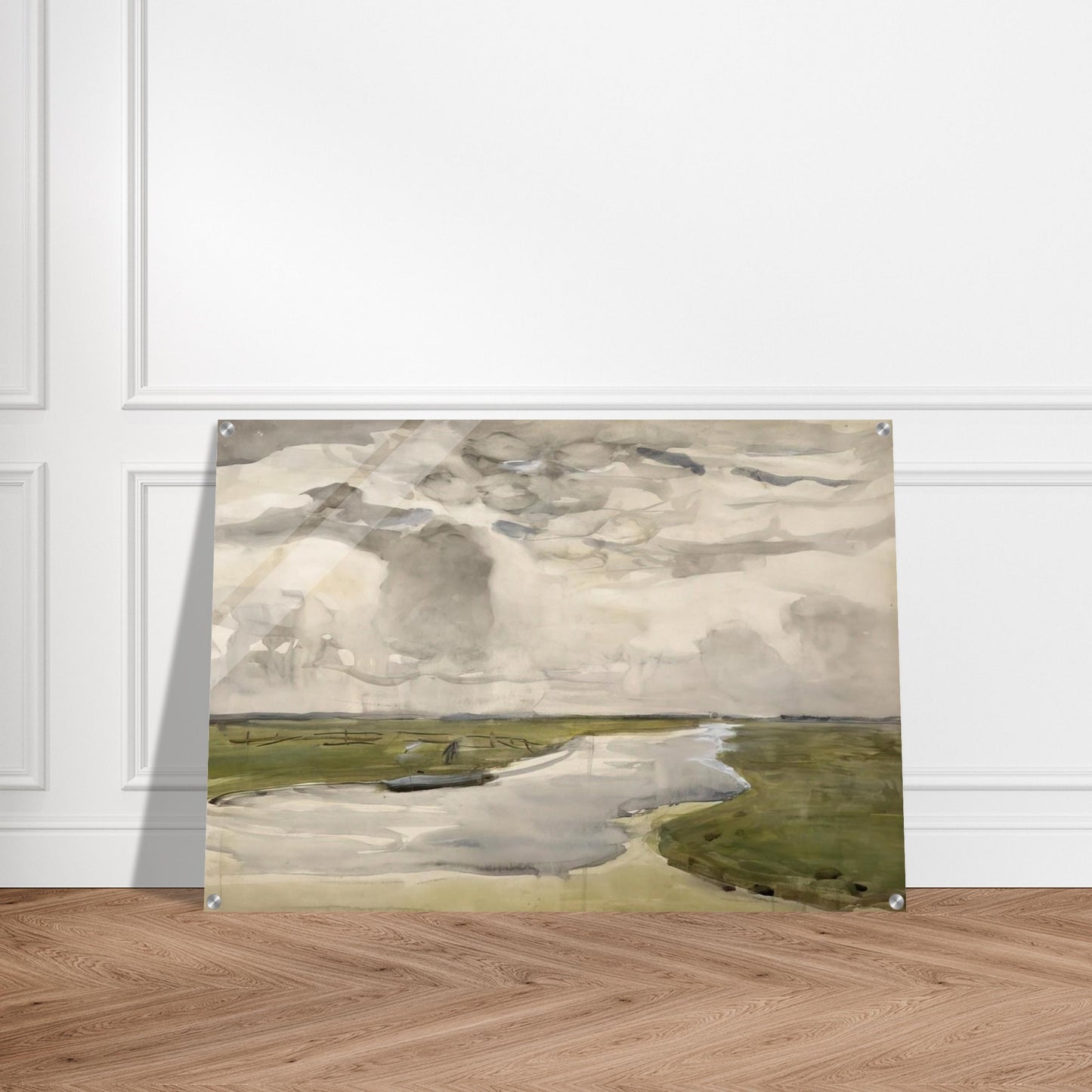 Meandering Landscape with River - Piet Mondrian Acrylic Print - 70x100 cm / 28x40″ inches | Piet Mondrian Wall Art | Piet Mondrian Prints