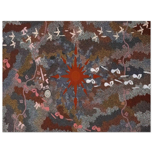 Clifford Possum Tjapaltjarri - Fire Dreaming - 1996 Fine Art Poster - Default Title