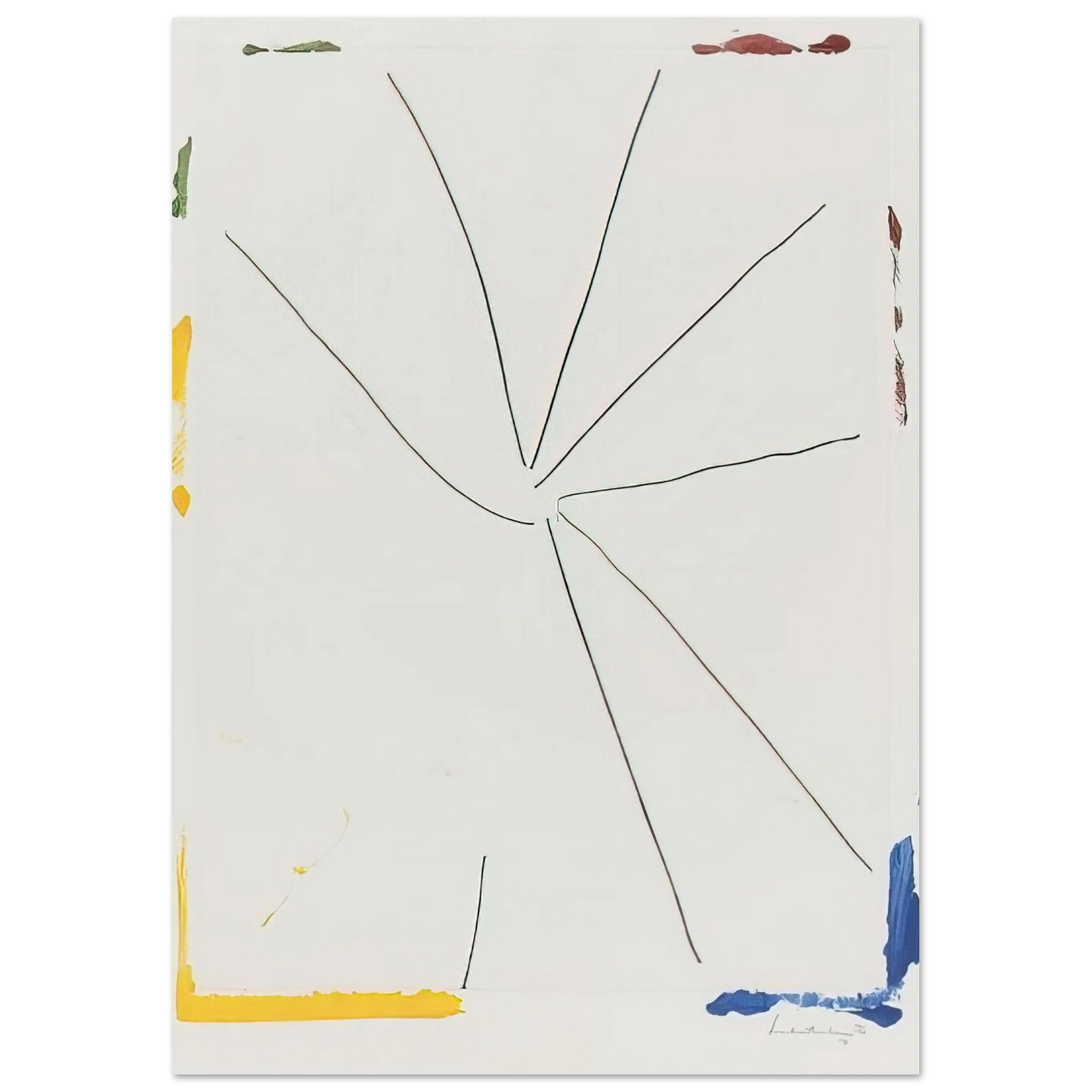 Helen Frankenthaler - Free Wheeling - 1971 Wall art - 27x35 cm / 11x14 Inches - Premium Wooden Framed Poster With Fine Art Paper - White frame