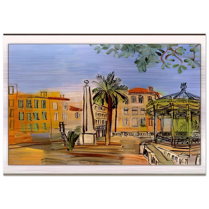 THE SQUARE IN HYERES - Raoul Dufy Brushed Aluminum Print - 70x100 cm / 28x40 inches | Raoul Dufy Aluminum Print | Raoul Dufy Prints