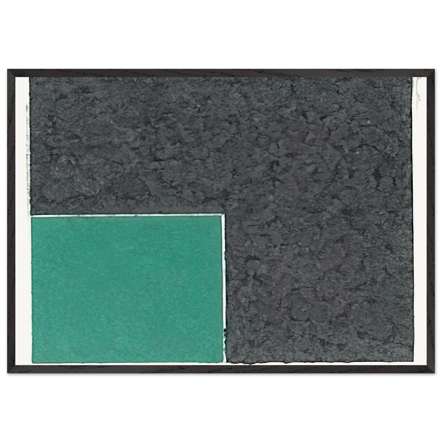 Colored Paper Image XVIII  Green Square with Grey  - Ellsworth Kelly Framed Art Print – Black Wooden Frame - Default Title - -Framed Art Print