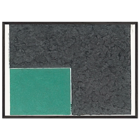 Colored Paper Image XVIII  Green Square with Grey  - Ellsworth Kelly Framed Art Print – Black Wooden Frame - Default Title - -Framed Art Print