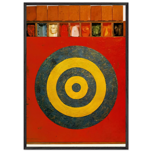 TARGET WITH PLASTER CASTS 1955 - Jasper Johns Framed Art Print – Black Wooden Frame - Default Title - -Framed Art Print