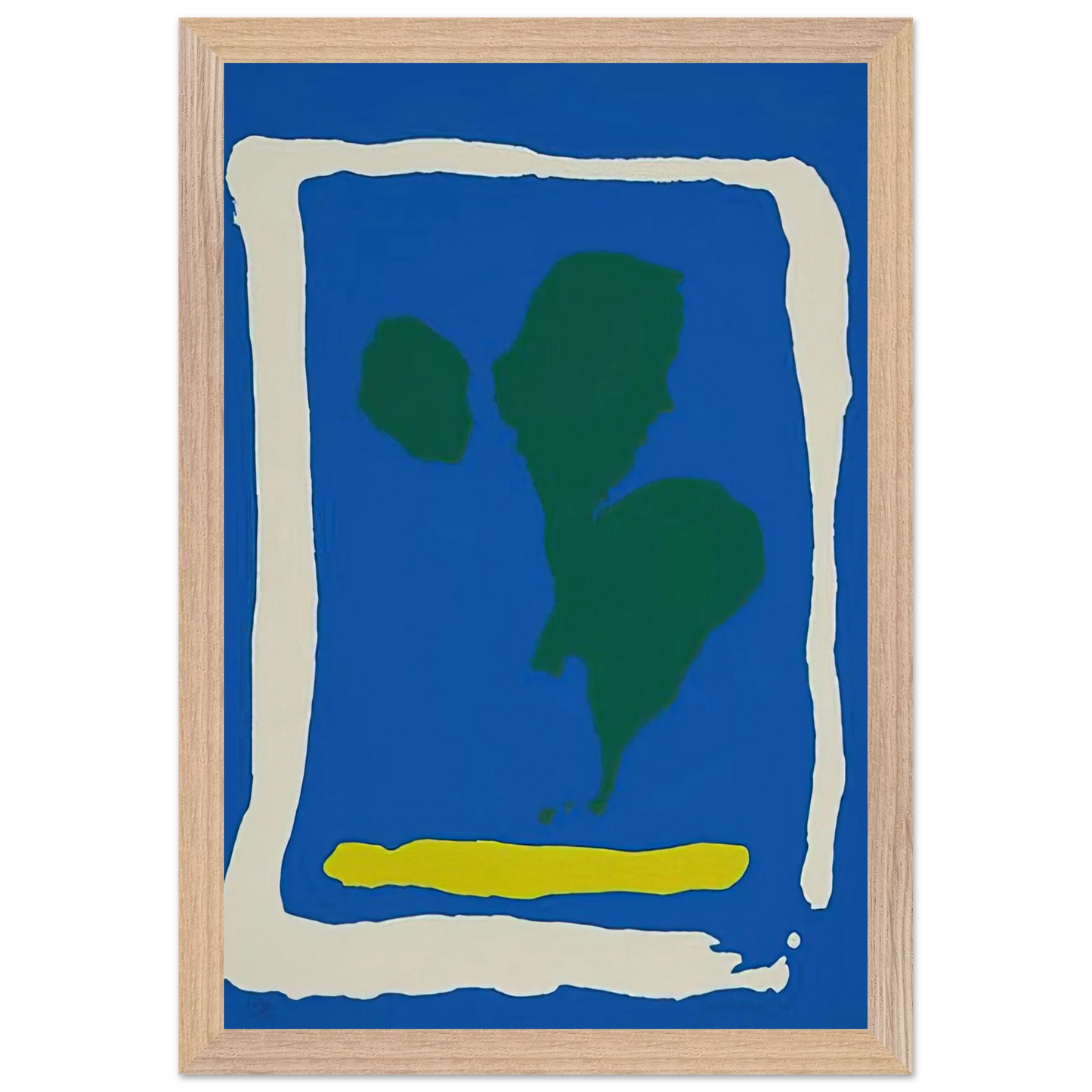 Helen Frankenthaler - Air Frame - 1965 Wall art - 45x60 cm / 18x24 inches - Premium Wooden Framed Poster With Fine Art Paper - White frame