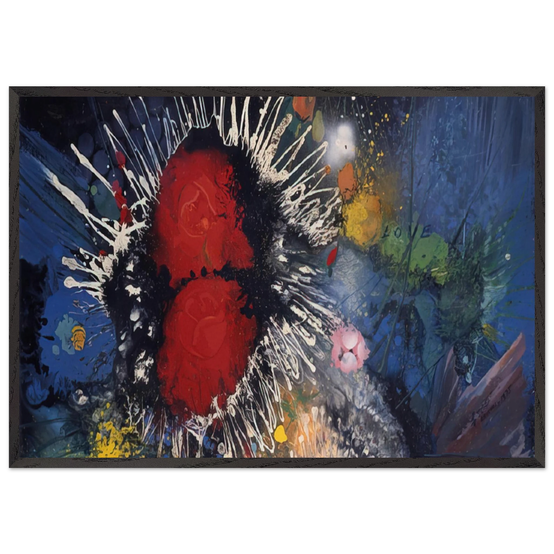 Flowers No 4 - 1974 - Gebre Kristos Desta Framed Art Print – Black Wooden Frame - Default Title - -Framed Art Print