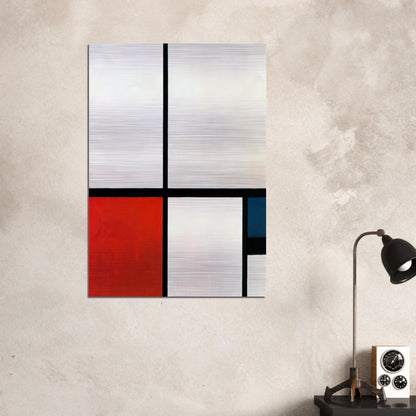 Composition N. 1 with Red and Blue - Piet Mondrian Brushed Aluminum Print - 70x100 cm / 28x40 inches | Piet Mondrian Aluminum Print | Piet Mondrian Prints