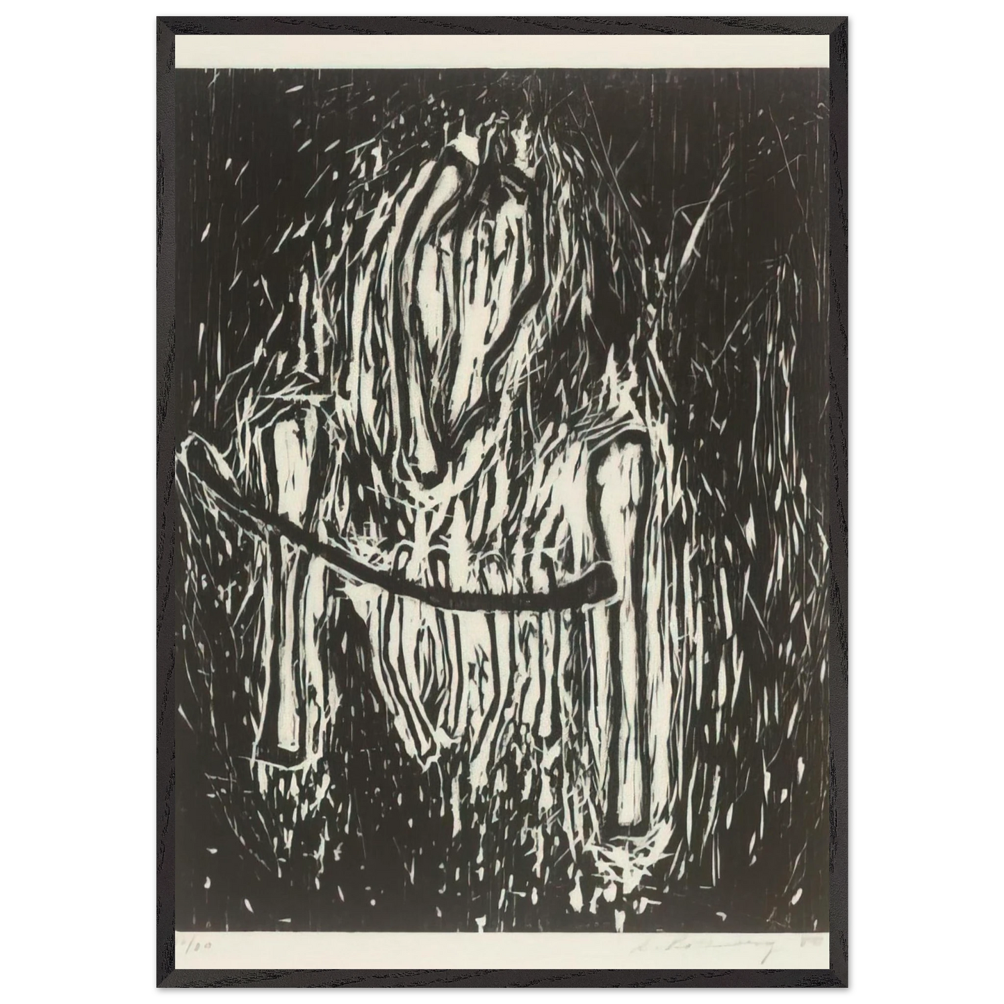 HEAD AND BONES 1980 - Susan Rothenberg Framed Art Print – Black Wooden Frame - Default Title - -Framed Art Print