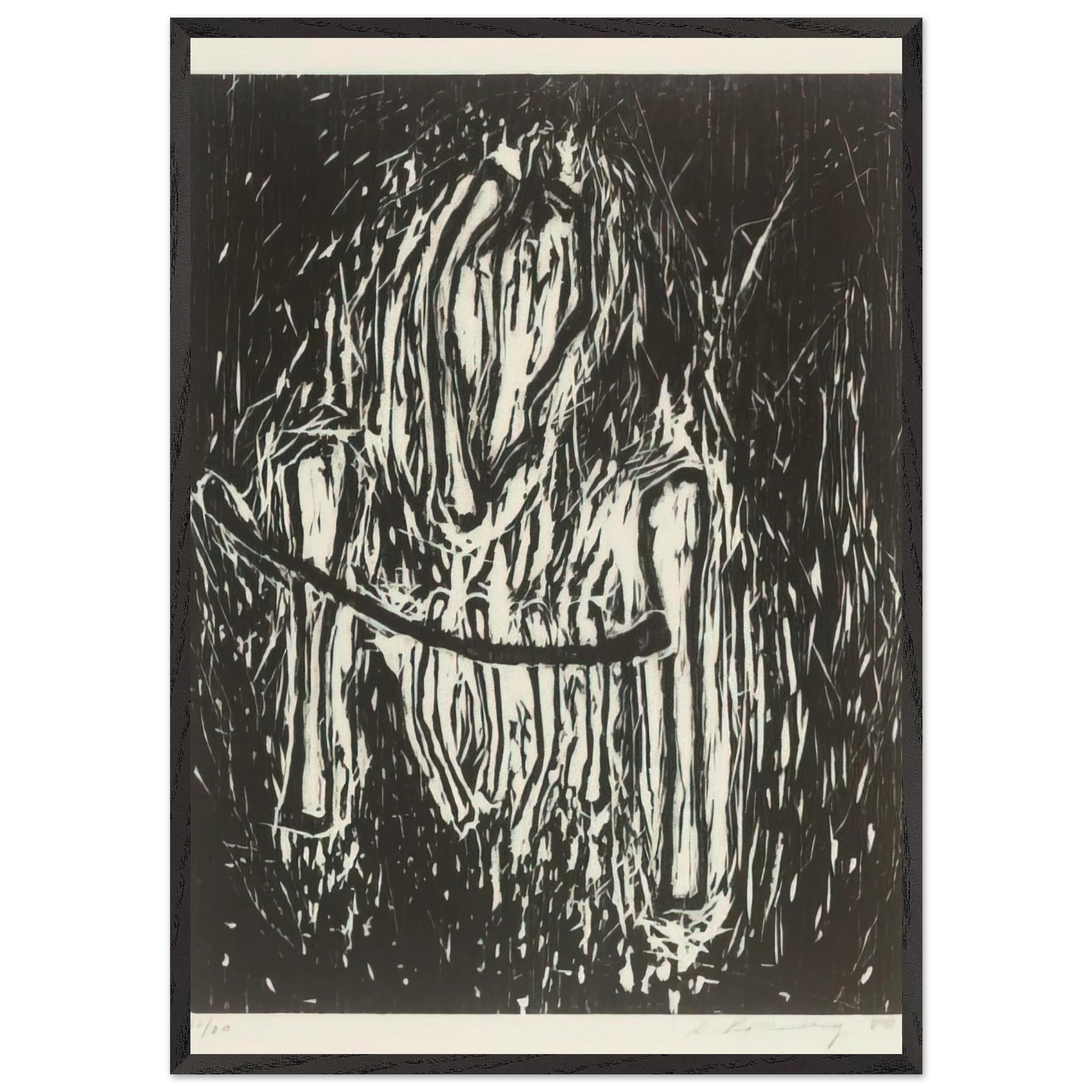 HEAD AND BONES 1980 - Susan Rothenberg Framed Art Print – Black Wooden Frame - Default Title - -Framed Art Print