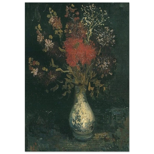 Vase with Flowers - Vincent van Gogh Brushed Aluminum Print - 70x100 cm / 28x40 inches | Vincent van Gogh Aluminum Print | Vincent van Gogh Prints