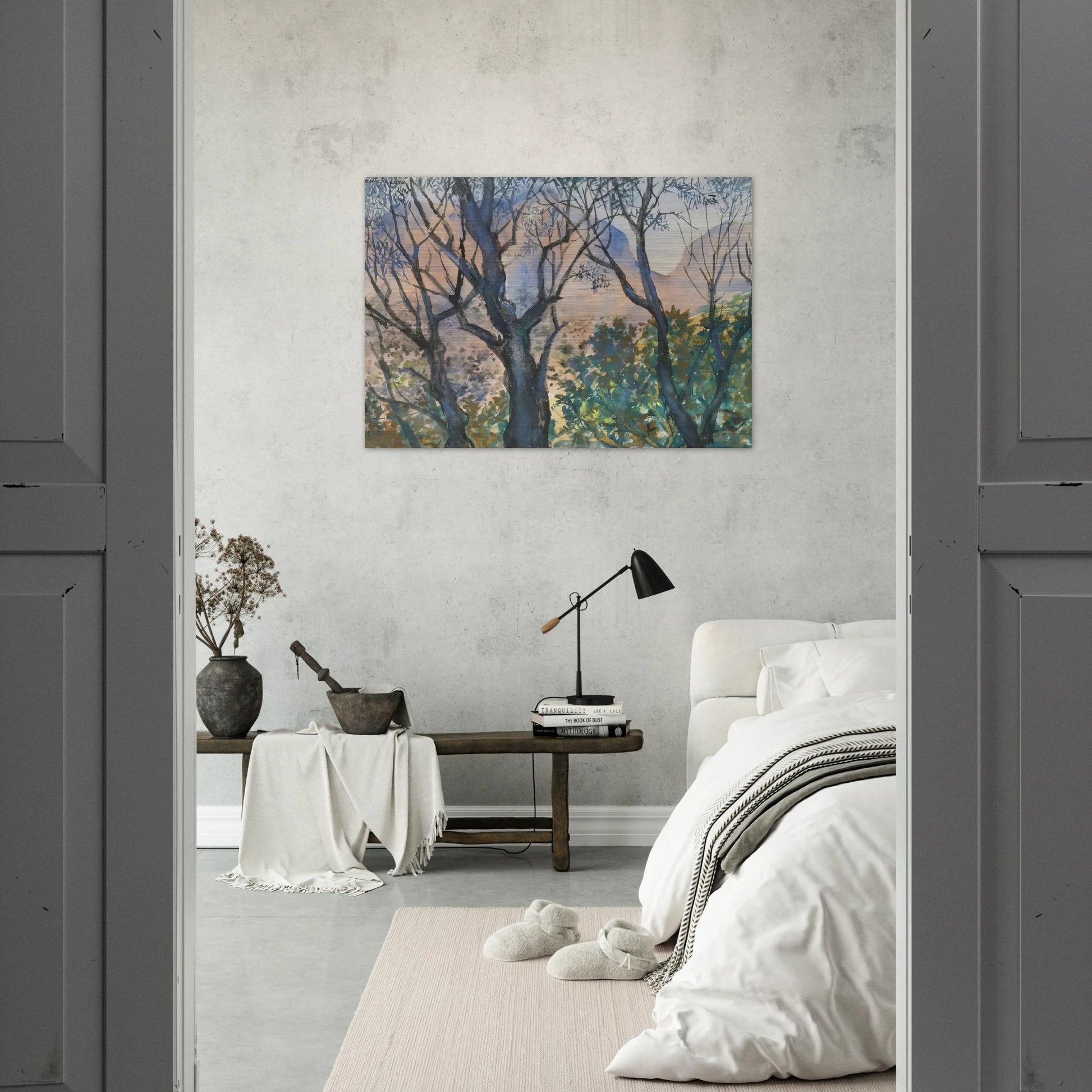 Pink Light - Post-Impressionism - Natalia Goncharova Brushed Aluminum Print - 70x100 cm / 28x40 inches | Natalia Goncharova Aluminum Print | Natalia Goncharova Prints