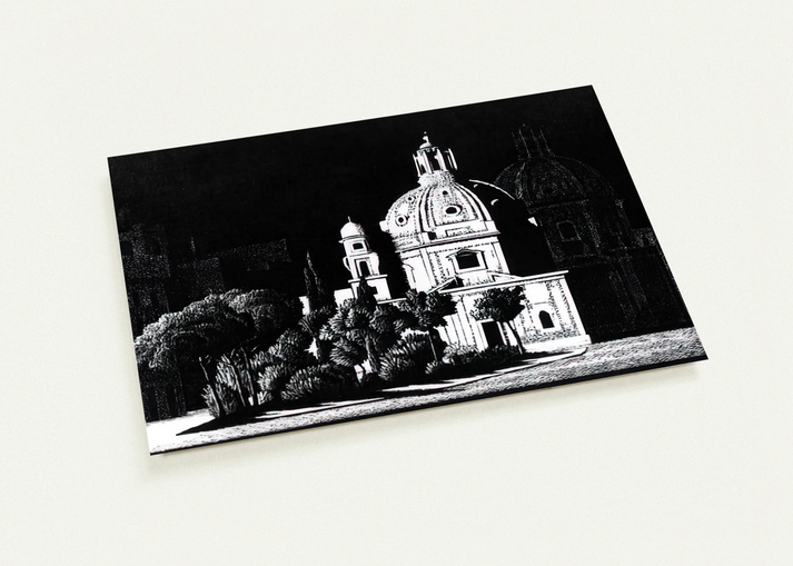 NOCTURNAL ROME 1 By MC Escher Pack of 10 Post Cards | MC Escher Post Cards | A6 (10.5 x 14.8 cm) - 4.1 x 5.8 inches