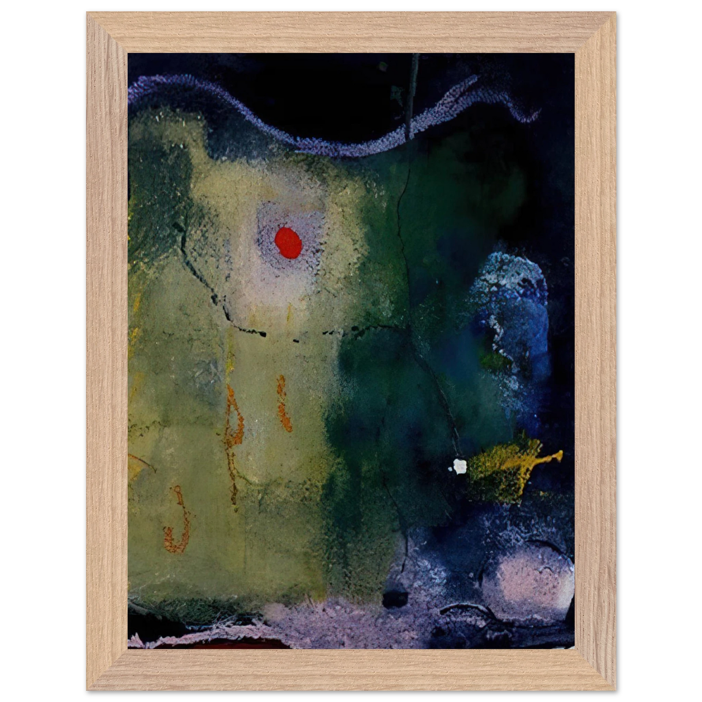 Helen Frankenthaler - The Other Side of the Moon - 1995 Wall art - 30x45 cm / 12x18 inches - Premium Wooden Framed Poster With Fine Art Paper - Black frame