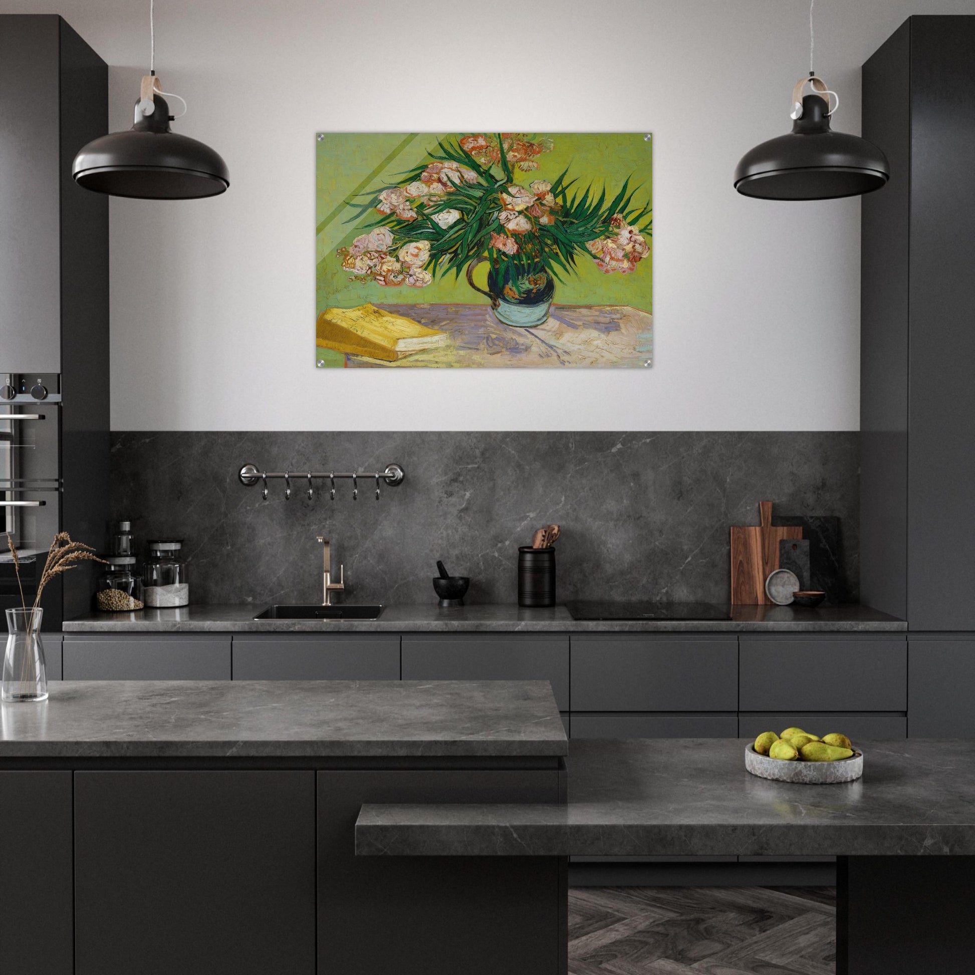Oleanders and Books - Vincent van Gogh Acrylic Print - 70x100 cm / 28x40″ inches