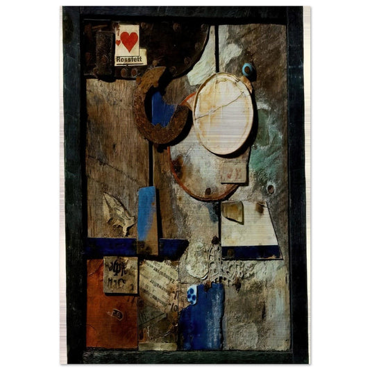 MERZBILD ROSSFETT 1919 - Kurt Schwitters Brushed Aluminum Print - 70x100 cm / 28x40 inches | Kurt Schwitters Aluminum Print | Kurt Schwitters Prints